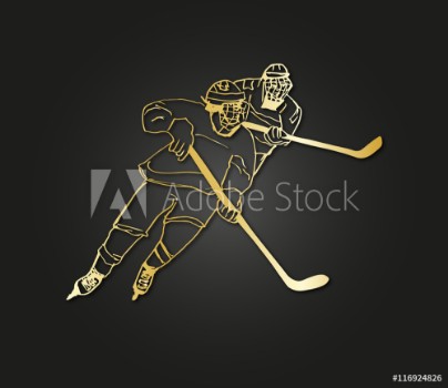 Picture of Hockey match illustration gold